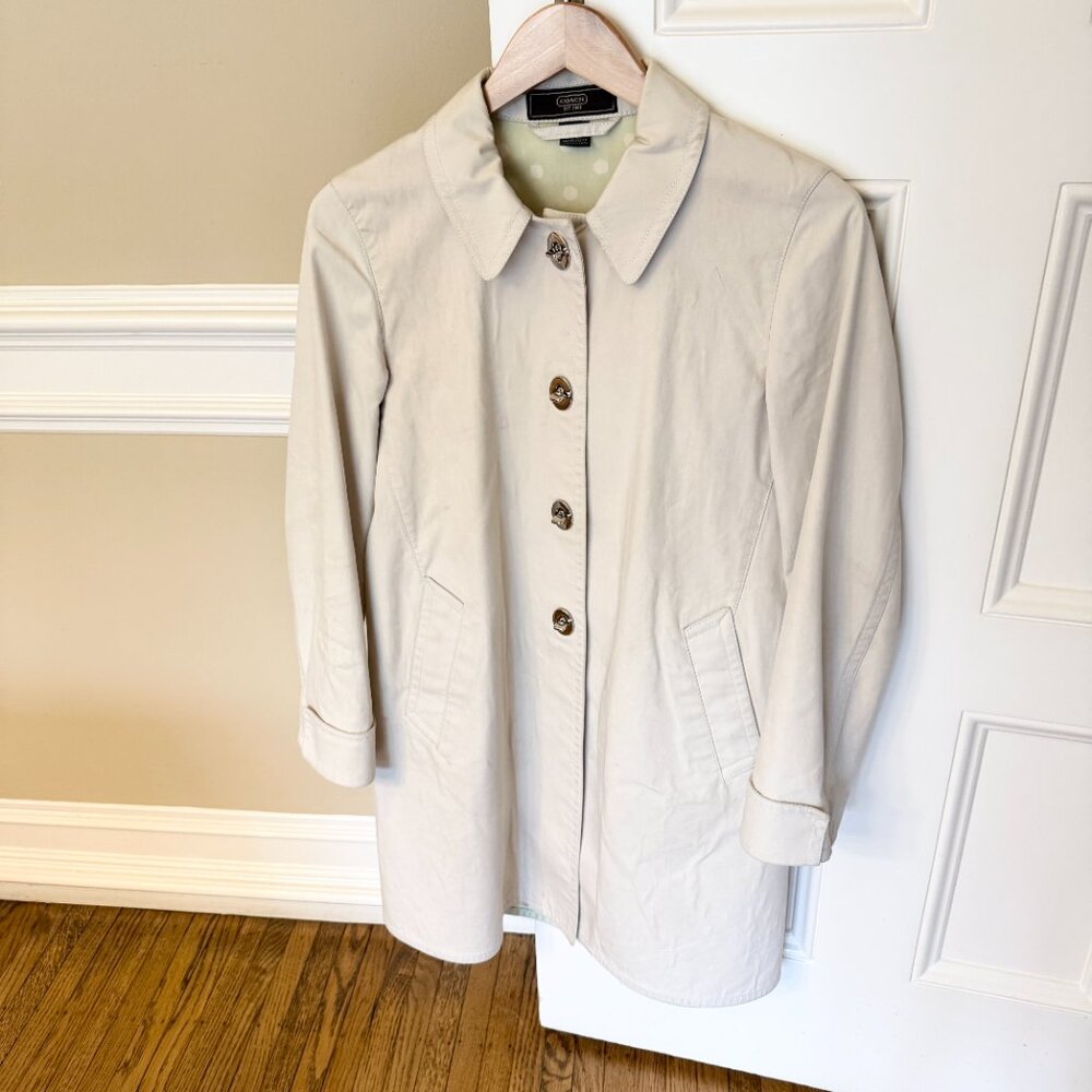 Coach Trench with Silver Metal Toggles Size 6
